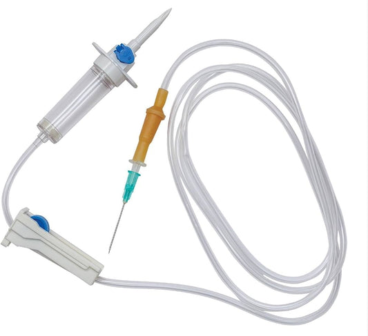 White Plus I.V. Set Vented With Latex Tube - Readyset-Iv Eco Pack of 50